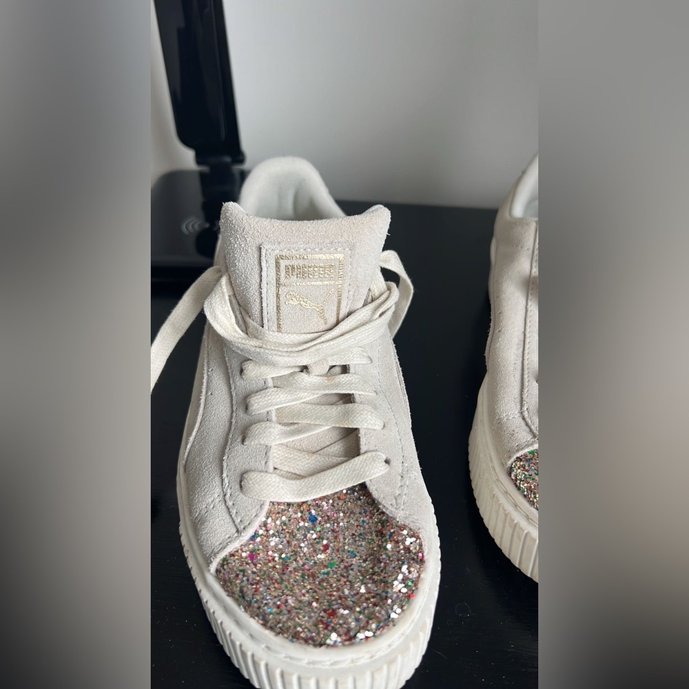 Puma Cream Sneakers with Glitter Details